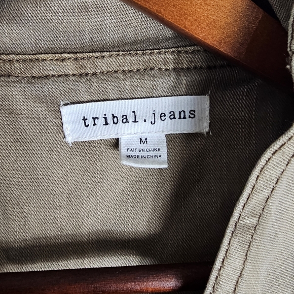 Tribal Jeans Women's Khaki Jacket Size Medium - Picture 3 of 4